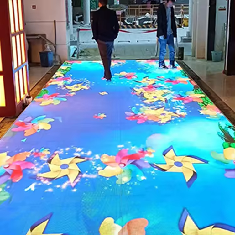 Learn how LED interactive floor tile screens work